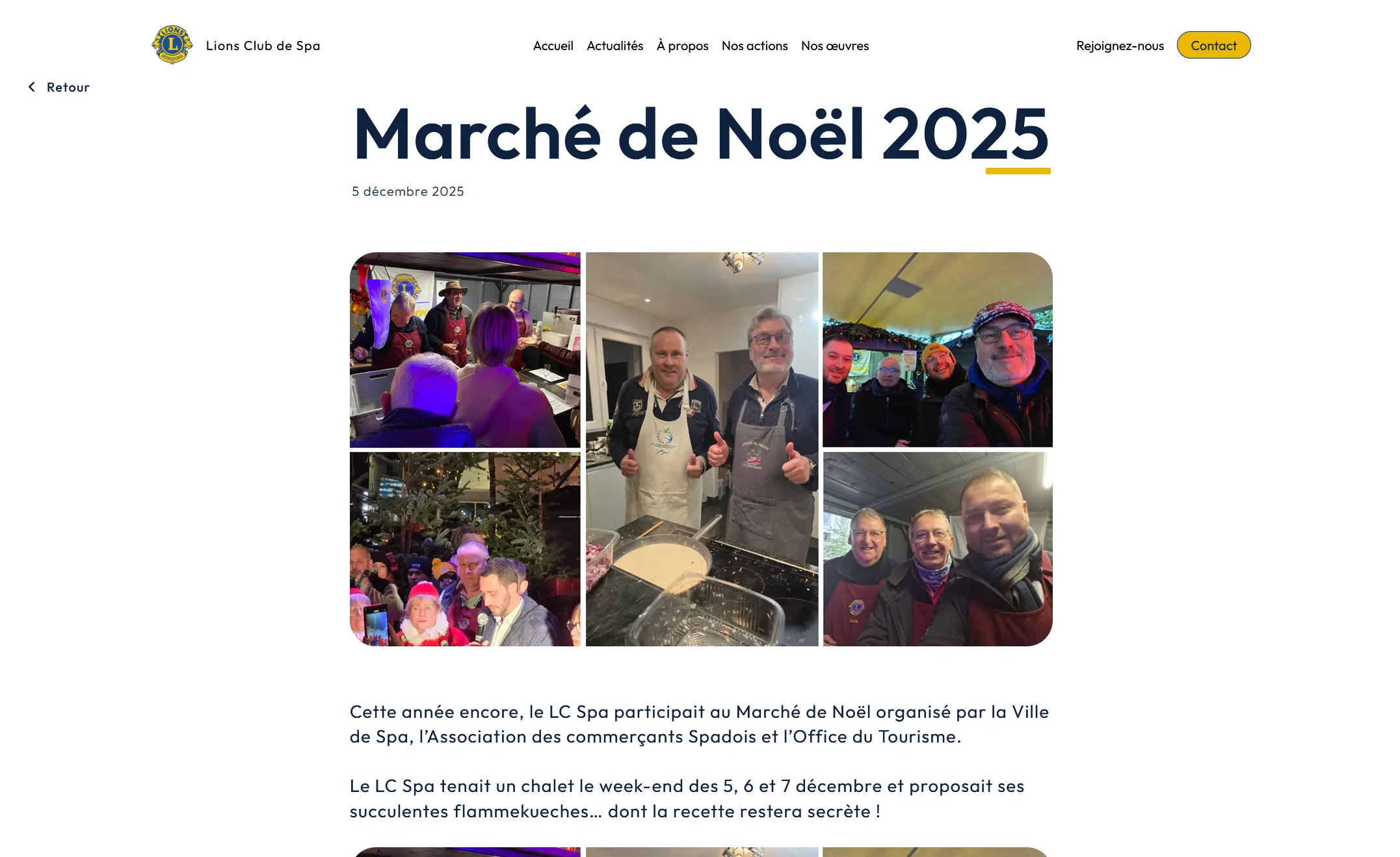 Carrousel d'images des différentes pages d'actualités