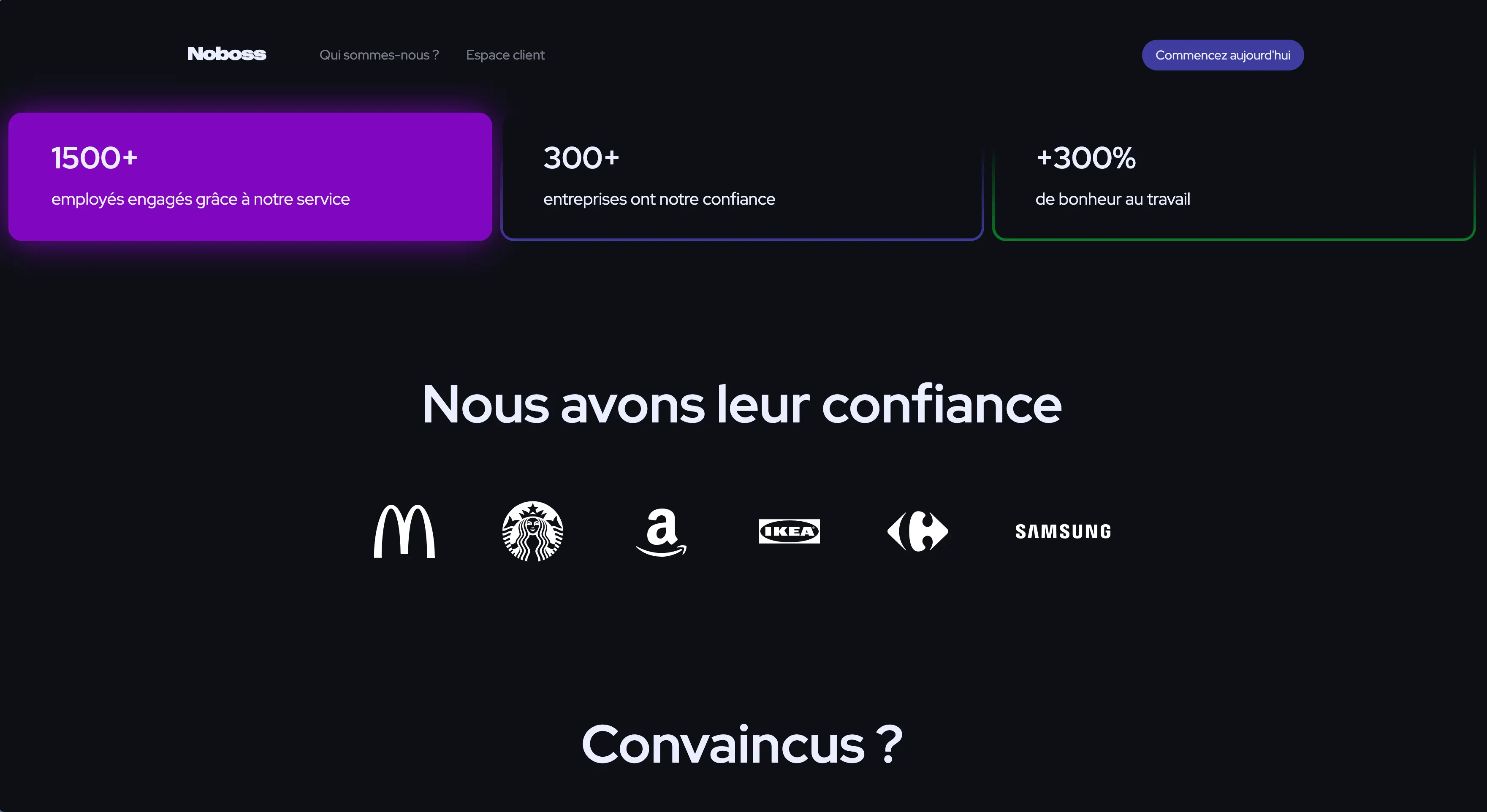 Différents nombres et statistiques, fictionnels, sur l'entreprise